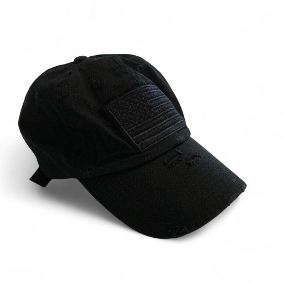 KBETHOS Baseball Cap Mens‎ OSFM Black Excellent Distressed USA Flag Dad Hat